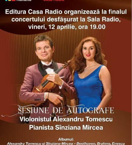 TRIPLUL  DE  BEETHOVEN  cu SÎNZIANA MIRCEA, ALEXANDRU TOMESCU și ȘTEFAN CAZACUșiSesiune de autografe Alexandru Tomescu și Sînziana Mircea