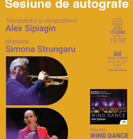 THE  MAGIC  OF  TRUMPET:  închiderea stagiunii de jazz la Sala Radio  Lansare discului Wind Dance“ și Sesiune de autografe Alex Sipiagin