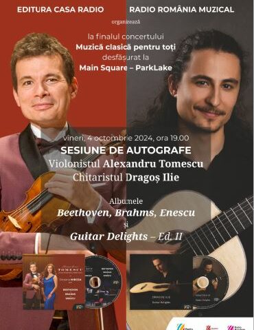 Muzică clasică pentru toți: violonistul Alexandru Tomescu și chitaristul Dragoș Ilie, la ParkLake Shopping Center din București
