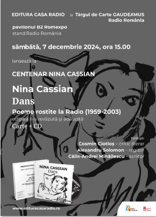 Editura Casa Radio lansează audiobookul Dans de Nina Cassian la Târgul de Carte Gaudeamus 2024