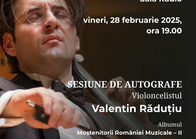 Doi invitați de top la Sala Radio: dirijoarea Jessica Cottis și violoncelistul Valentin RăduțiuLa finalul concertului, Valentin Răduțiu va oferi autografe